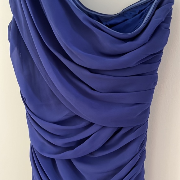 Royal blue one shoulder dress 10-12 - Picture 2 of 6